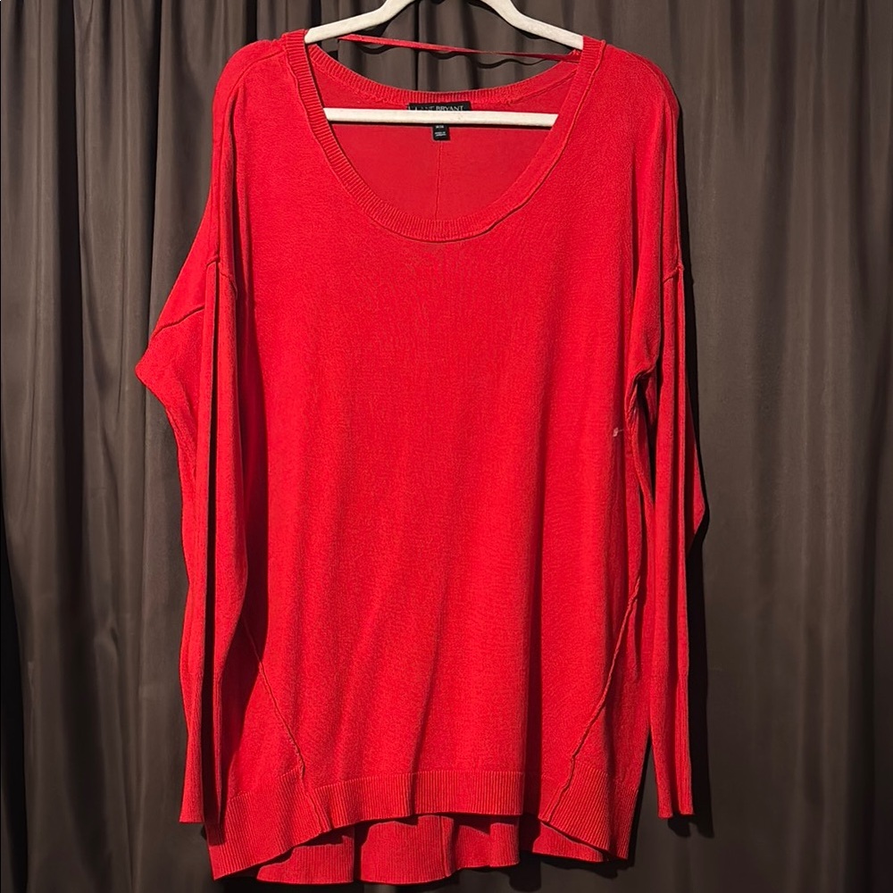 Lane Bryant Red Crew Neck Sweater NWOT